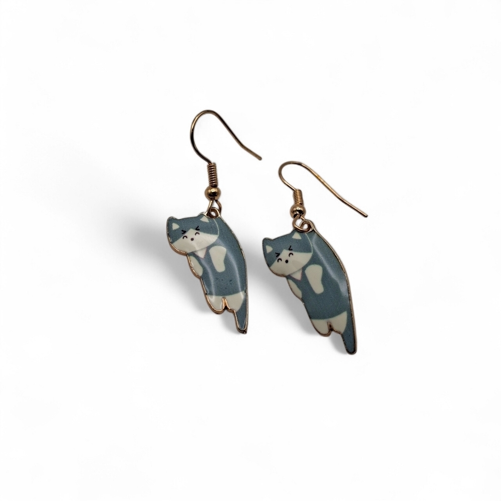 NWT Blue Cat Drop Earrings